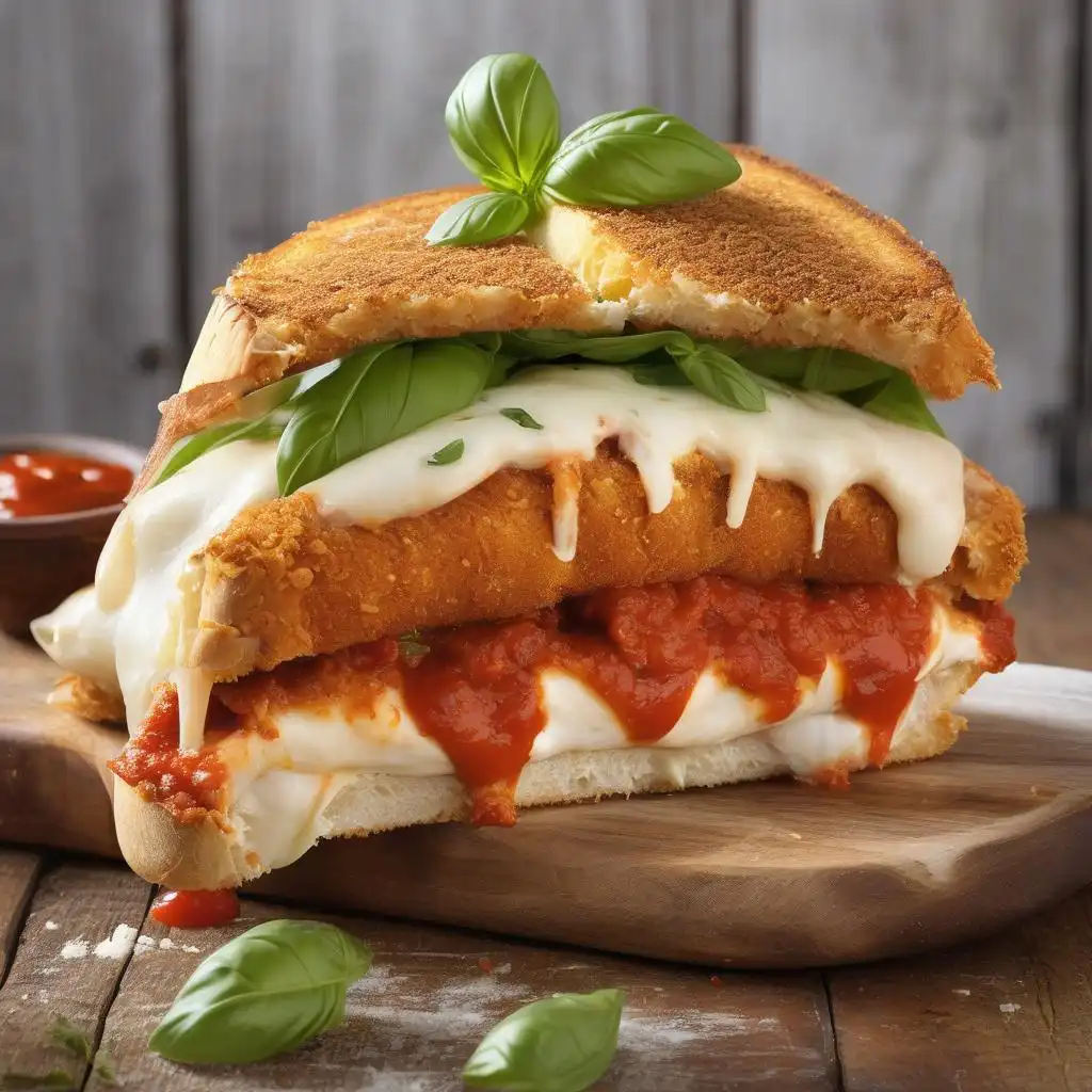 Delicious Chicken Parm Sandwich with melted cheese and marinara sauce