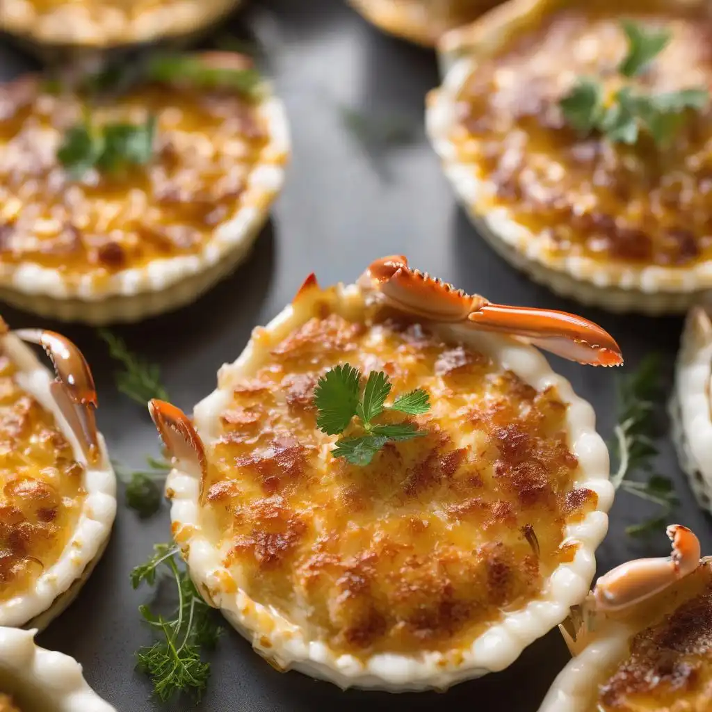 Crab brulee with a caramelized sugar crust