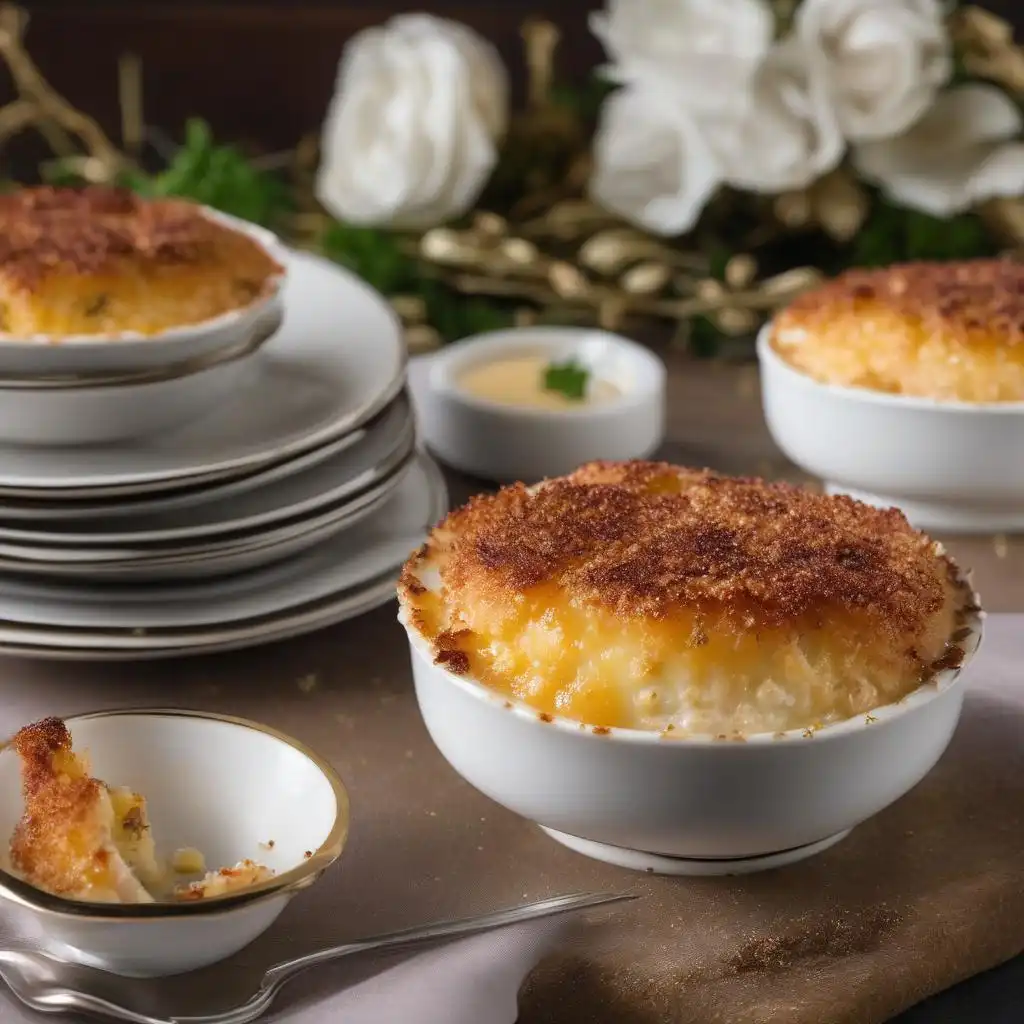 Crab brulee with a caramelized sugar crust