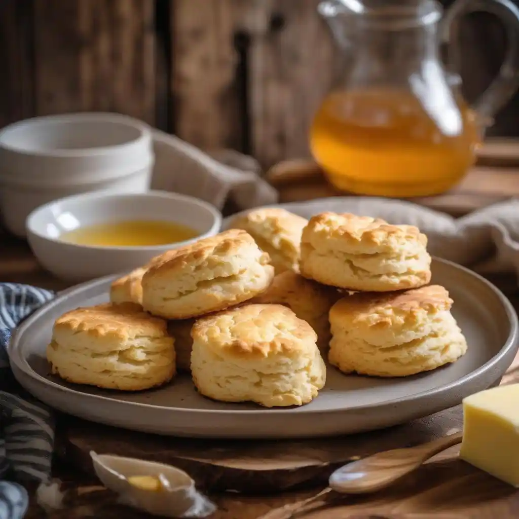 Mixing gluten-free biscuit dough in a bowl