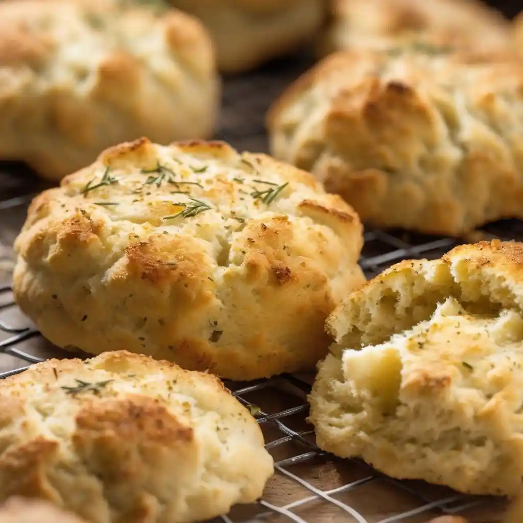 Delicious Golden Gluten-Free Buttermilk Biscuits on a baking sheet