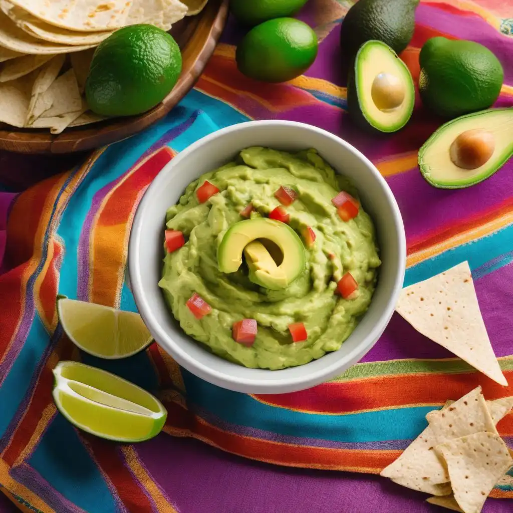 4 Ingredient Guacamole in a bowl with tortilla chips.