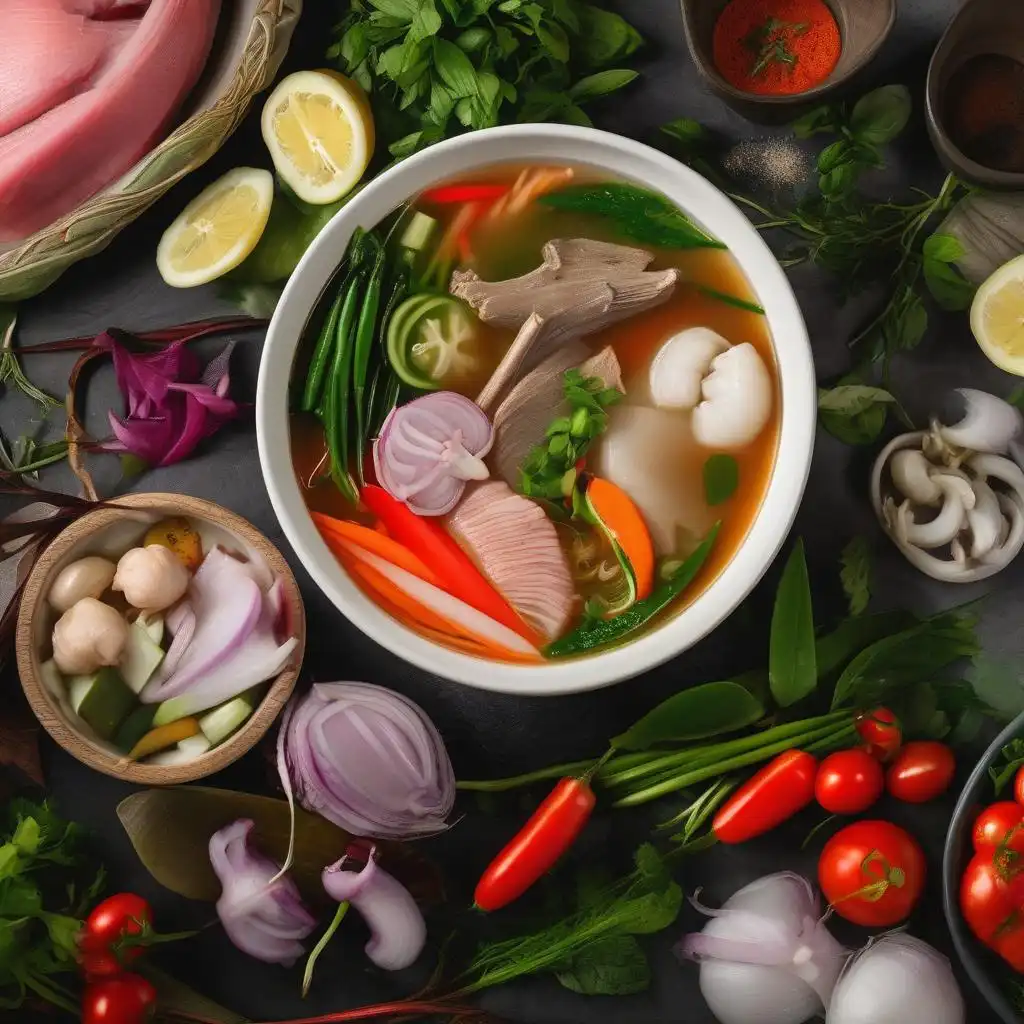 Sinigang recipe - Filipino sour soup with fresh vegetables and protein.