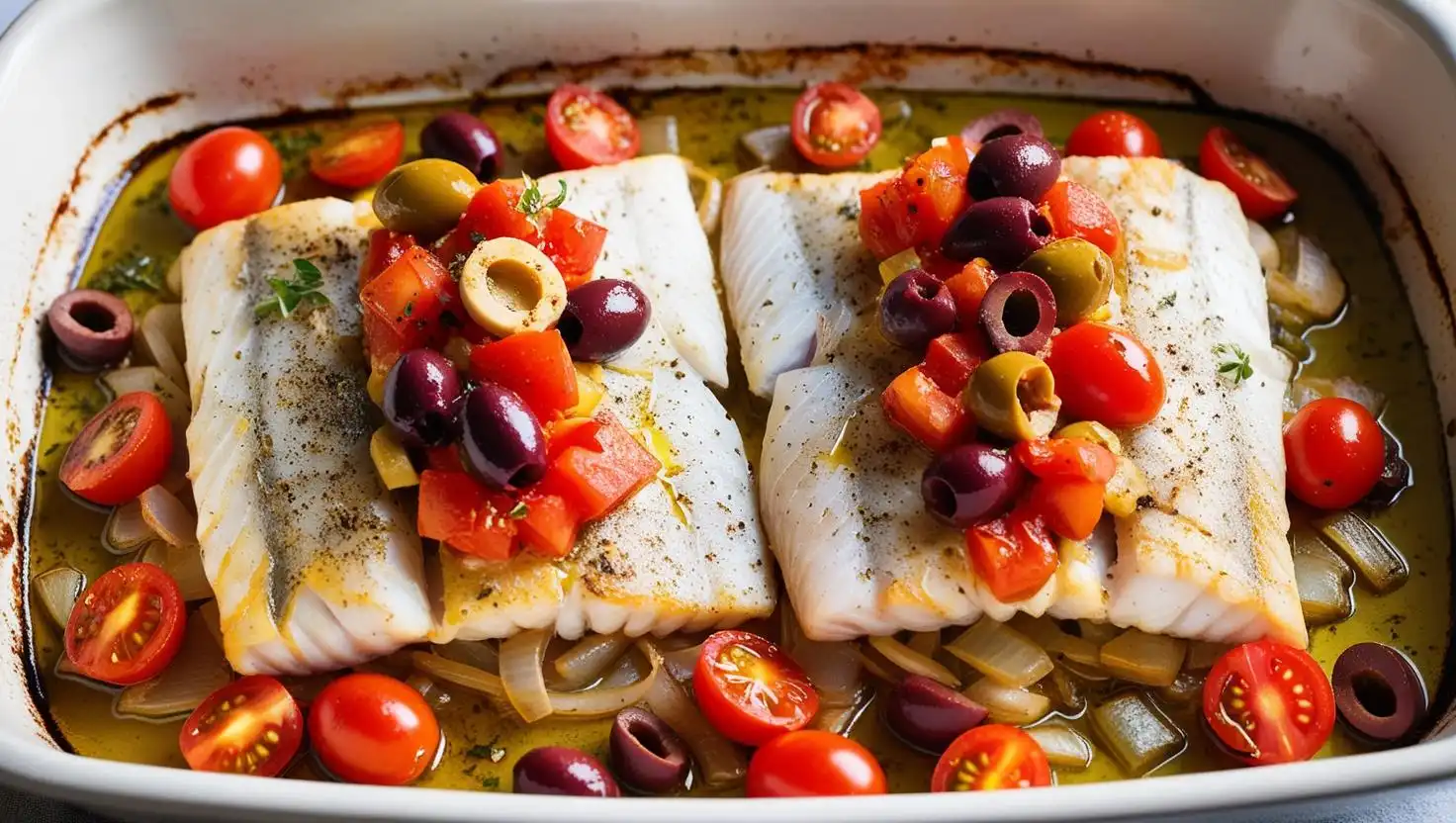 "Whiting fish fillets marinated with herbs and lemon."