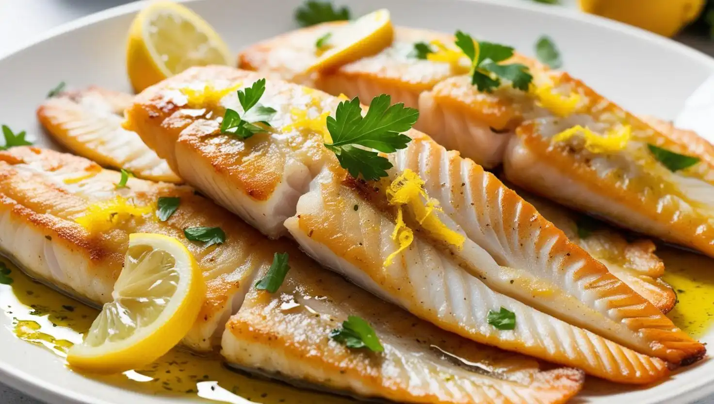 "Whiting fish fillets marinated with herbs and lemon."