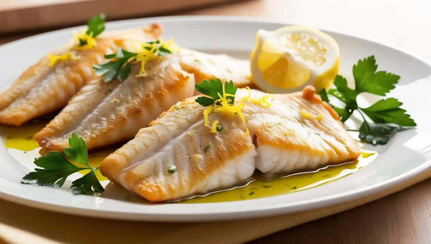 "Whiting fish fillets marinated with herbs and lemon."