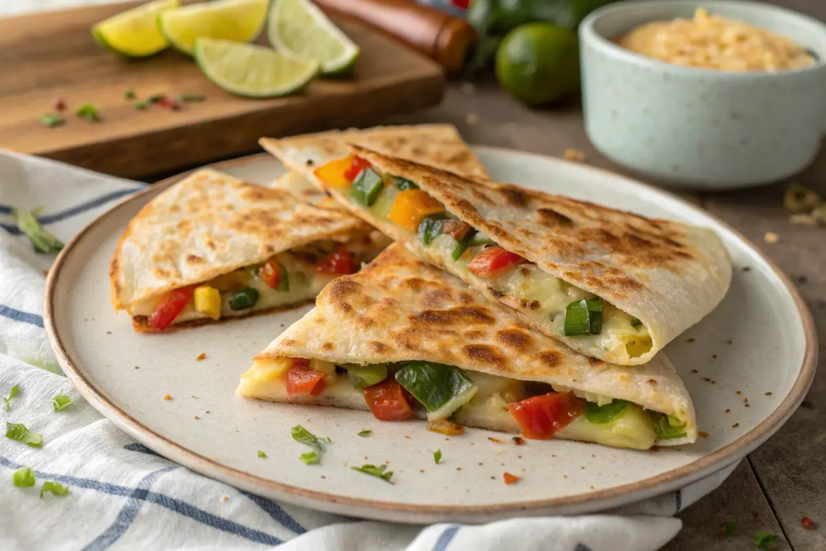 Cheesy veggie quesadillas for picky eaters