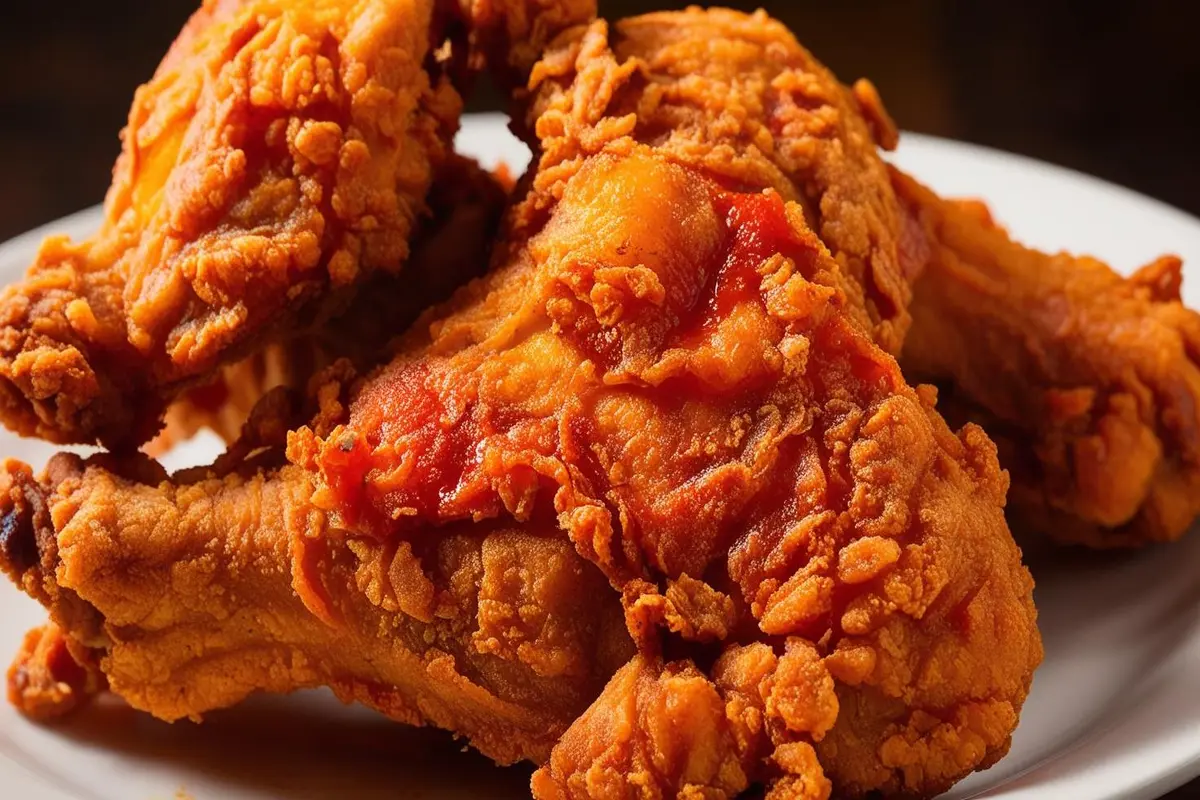 Alabama fried chicken plated with sides.